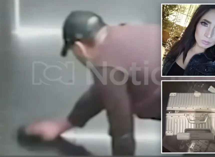 Video appears to show stalker doctor wiping blood from where model was murdered, stuffed in suitcase