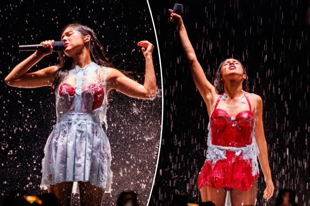 Olivia Rodrigo’s dress melts off her body onstage during ‘Unraveled Tour’ concert in Connecticut