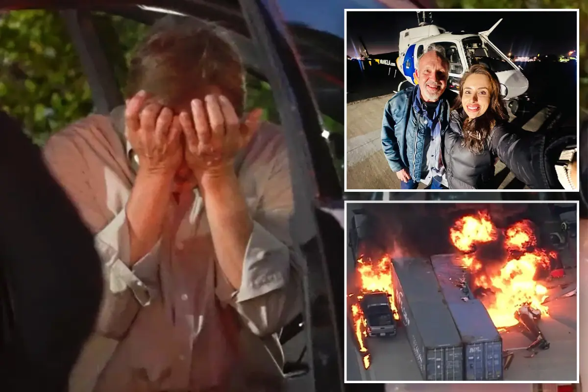 Heartbreaking moment seasoned NBC anchor bursts into tears on scene of fatal LA helicopter crash