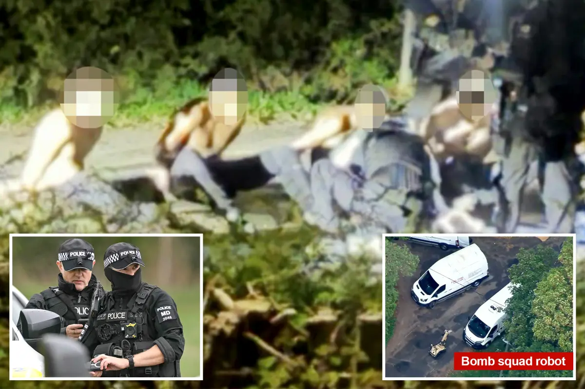 Terror suspects stripped down after ‘planning van bombings’ at UK base used by US Air Force