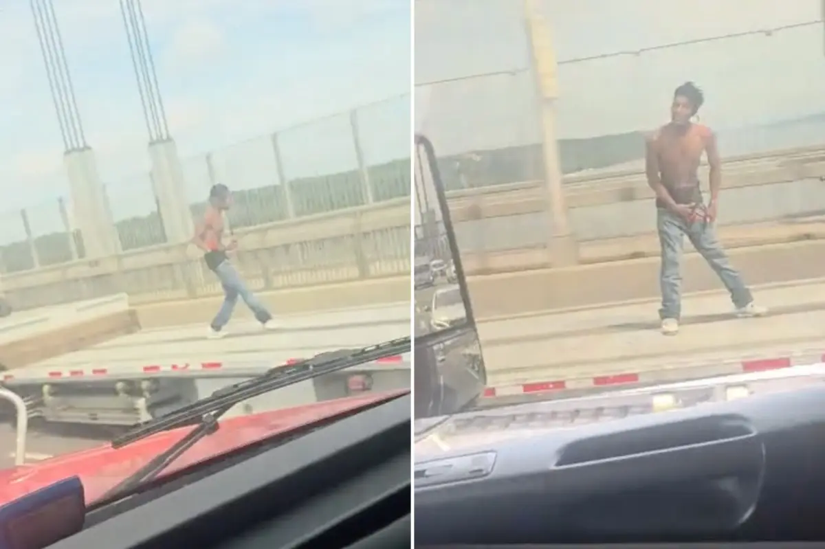 NYC daredevil dances, jumps on flatbed truck as it speeds across George Washington Bridge, wild video shows