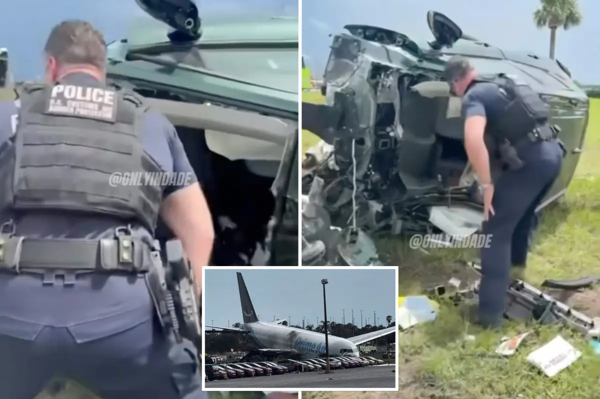 Dramatic footage shows moment stunned cops find survivor in mangled car after Amazon plane crash: ‘We’ve got one breathing!’