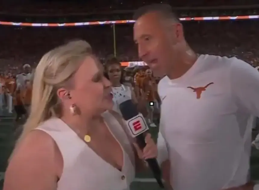 Texas’ Steve Sarkisian abruptly ends ESPN postgame interview: ‘Texas fight’
