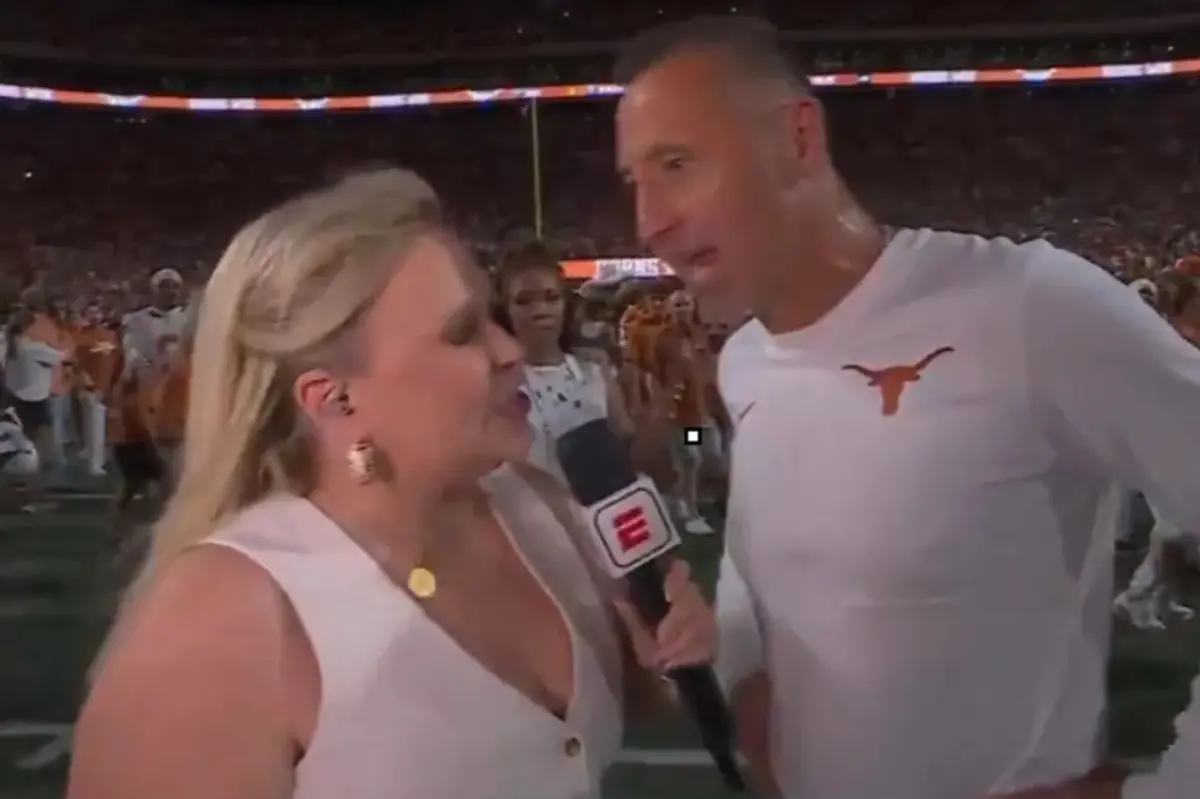 Texas’ Steve Sarkisian abruptly ends ESPN postgame interview: ‘Texas fight’