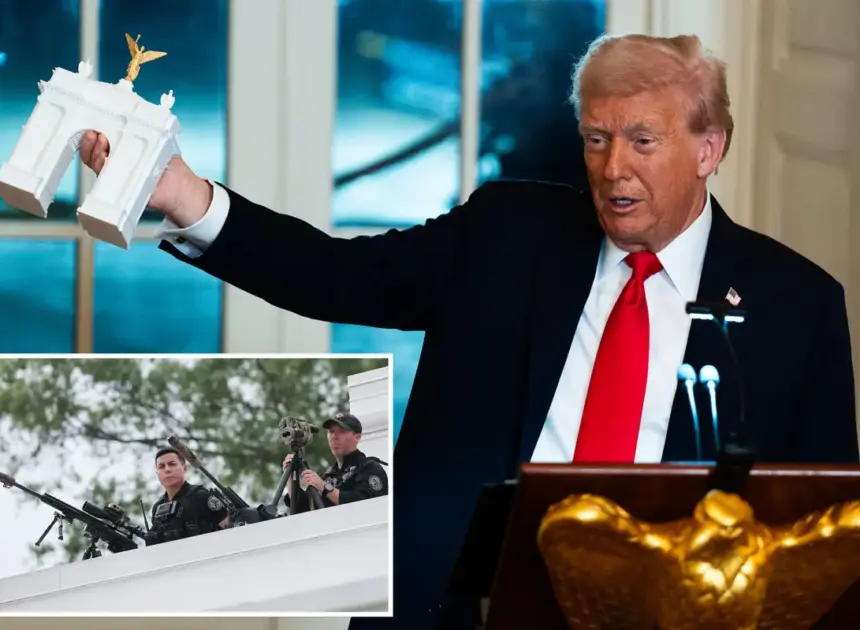 Trump says his Triumphal Arch in Washington will be used as ‘top grade’ weapons base with drones and snipers