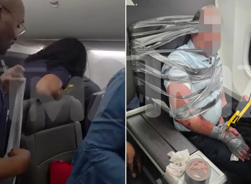 Airline passenger duct-taped, zip-tied after hurling racist, homophobic slurs in mid-air meltdown