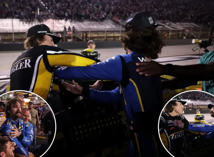 NASCAR stars Carson Hocevar, Ryan Blaney brawl on pit road after Bristol night race