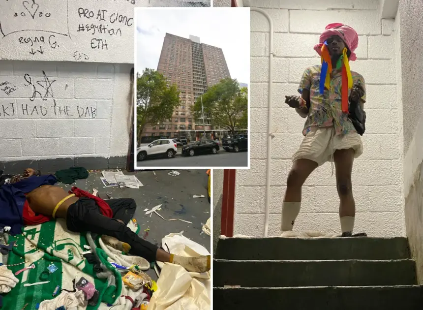 Exclusive | NYC tenants beg for help as splashy squatter and band of naked vagrants terrorize housing project