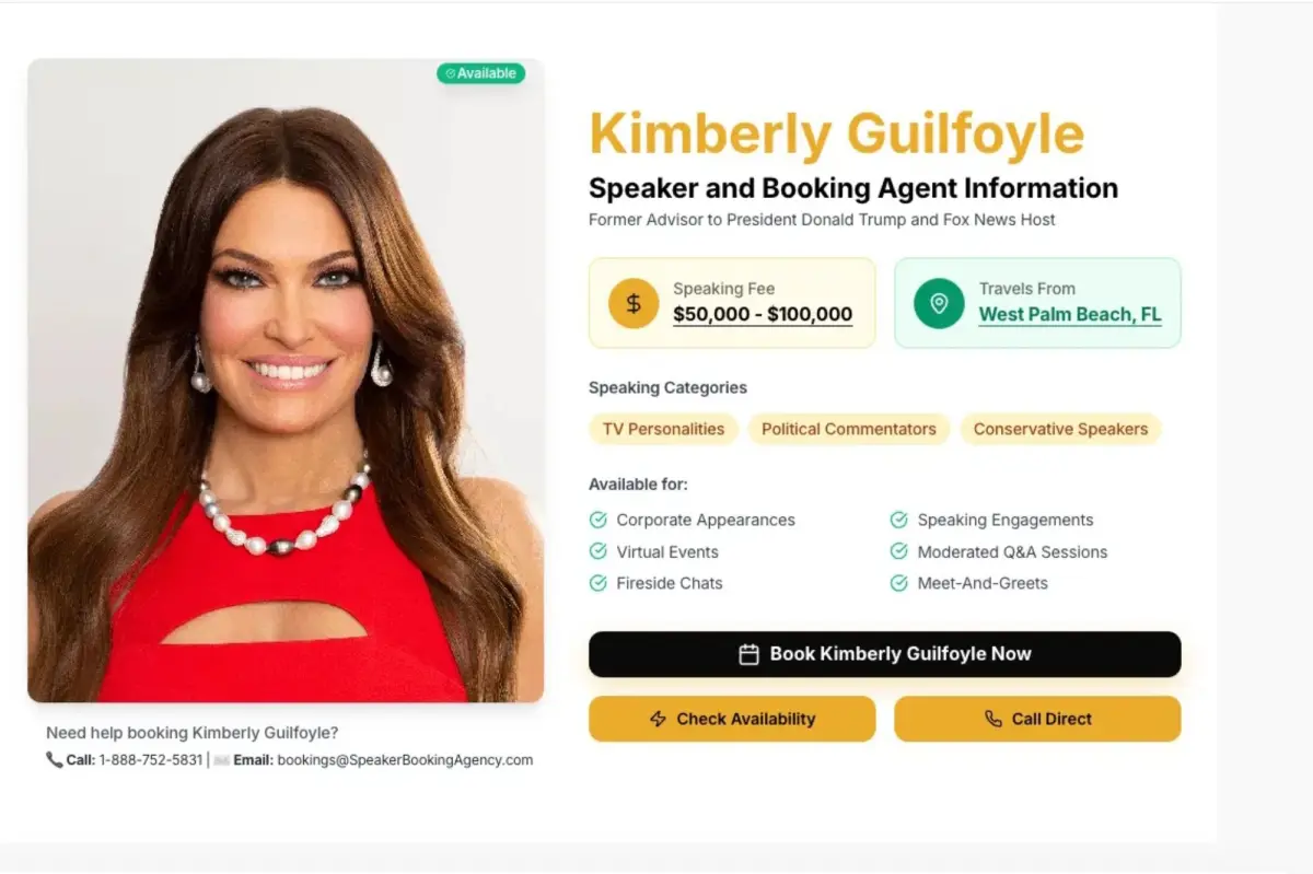 Kimberley Guilfoyle’s post-Greece grift —$100,000 per speech in Palm Beach