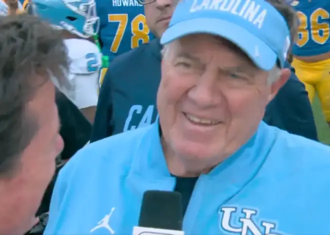 Bill Belichick is all smiles — and even has jokes — after getting first win over ranked opponent