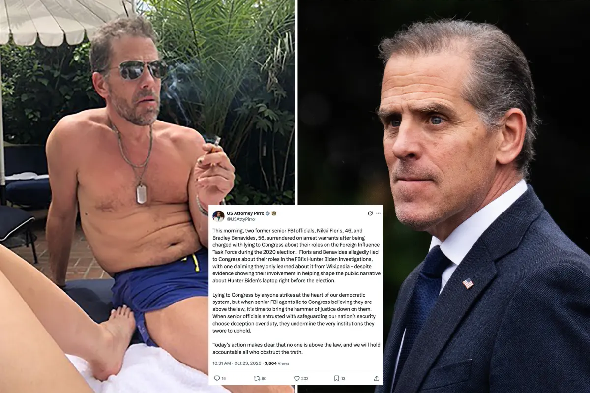 FBI officials who covered up Hunter Biden laptop charged for lying to Congress