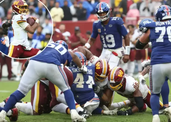Giants settle for tie after Cam Skattebo’s crushing fumble as Commanders squander clock