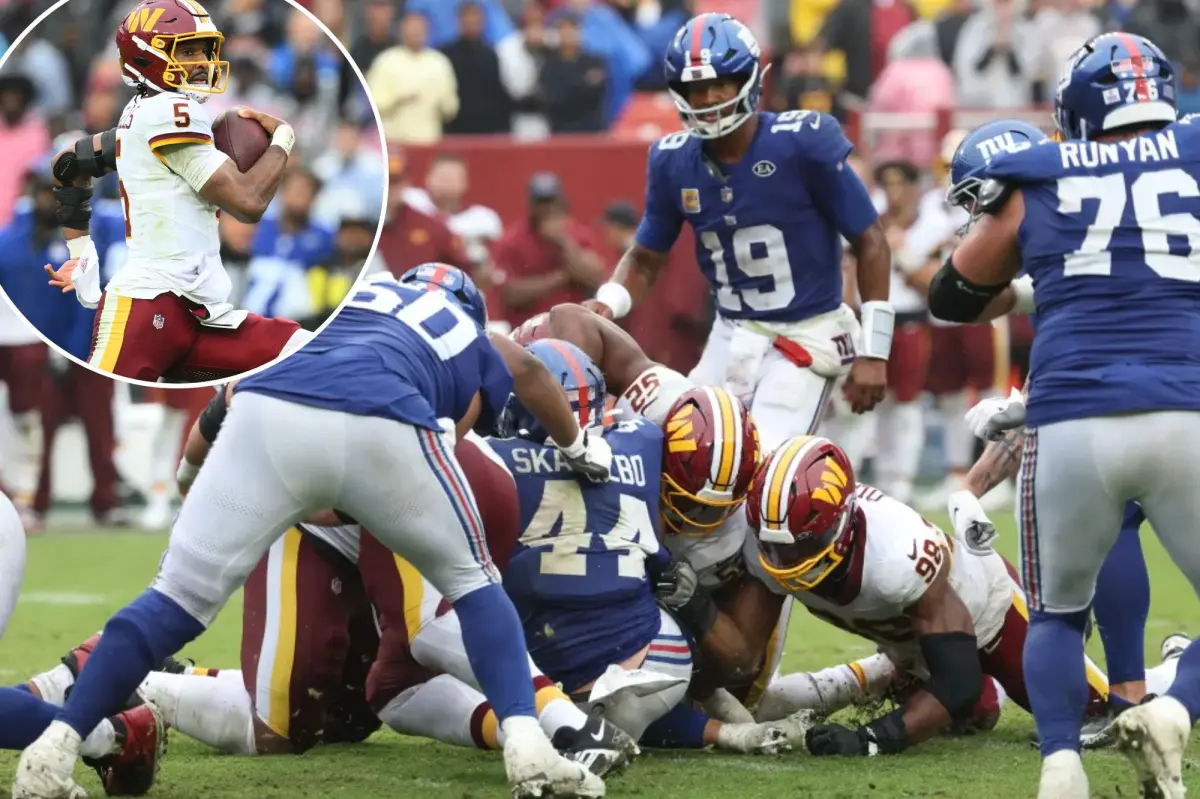 Giants settle for tie after Cam Skattebo’s crushing fumble as Commanders squander clock