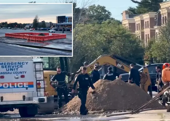 NY construction worker dies after he’s submerged during water main break near Long Island’s largest mall