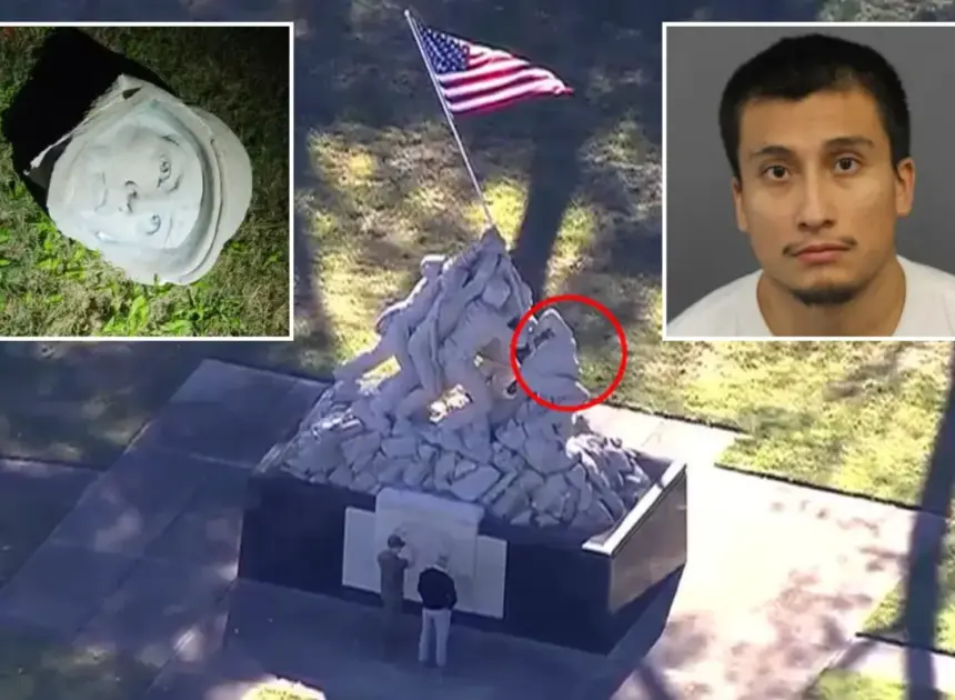 Vandal who beheaded Iwo Jima monument ID’d as illegal alien let in US by Obama, Biden